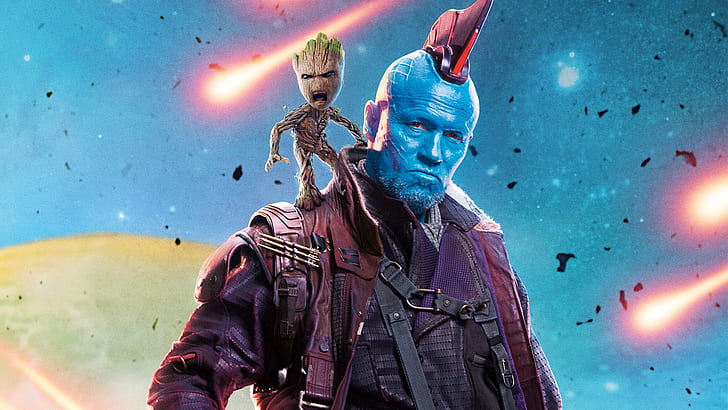 Movie, Guardians of the Galaxy Vol. 2, Baby Groot, Groot, Yondu Udonta, HD wallpaper