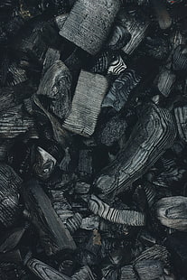 재, 석탄, 장작, 어둠, 질감, HD 배경 화면 HD wallpaper