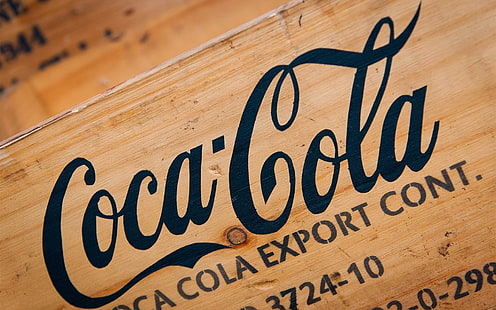 Logo Coca-Coli, deska drewniana, Coca, Cola, logo, drewno, deska, Tapety HD HD wallpaper