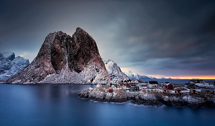 остров, Норвегия, Лофотенские острова, HD обои