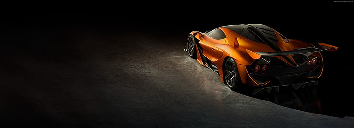 معرض جنيف للسيارات 2016 ، أبولو أرو ، هايبر كار ، برتقالي ، سرعة ، سيارة خارقة، خلفية HD