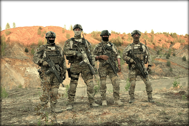 KSK, camo, Bundeswehr, field, Kommando Spezialkrafte, soldier, special forces, rifle, HD wallpaper