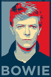 Obra de David Bowie, David Bowie, músico, mirando al espectador, póster, cantante, Fondo de pantalla HD HD wallpaper