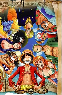 One Piece, Monkey D. Luffy, Nami, Roronoa Zoro, Usopp, Sanji, Tony Tony Chopper, Nico Robin, Brook, Franky, anime, manga, HD masaüstü duvar kağıdı HD wallpaper