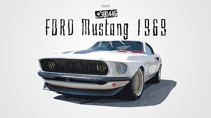 Ford, Ford Mustang, Artistic, Car, Classic Car, Digital Art, Vector, Vintage Car, HD wallpaper