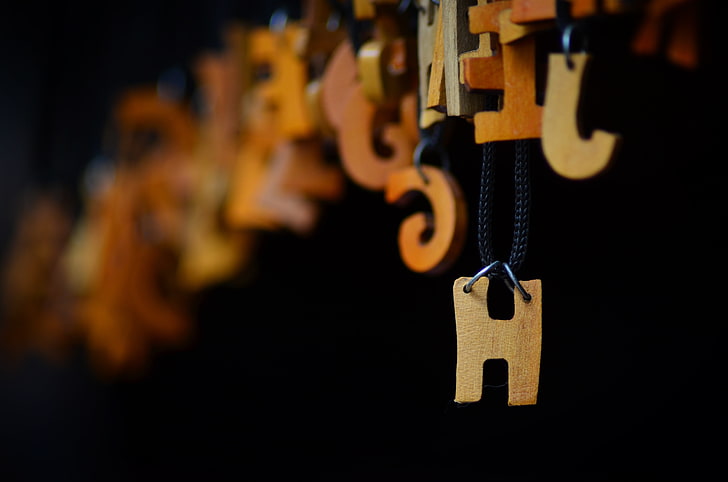 necklace with letter pendant, letter, pendant, alphabet, HD wallpaper