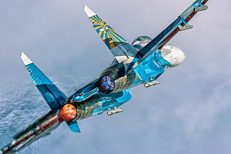 Сухой Су-27, военен, военен самолет, форсаж, реактивен изтребител, HD тапет HD wallpaper