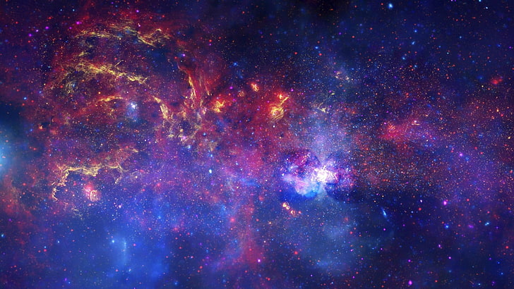 wielobarwne zdjęcie galaktyki, przestrzeń, mgławica, Tapety HD