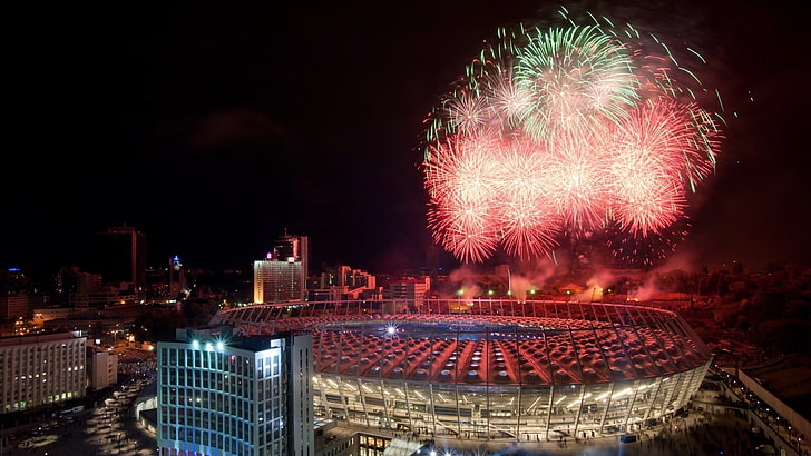 beige Stadion, NSC olimpiyskiy, Euro 2012, der olympische NSC, HD-Hintergrundbild