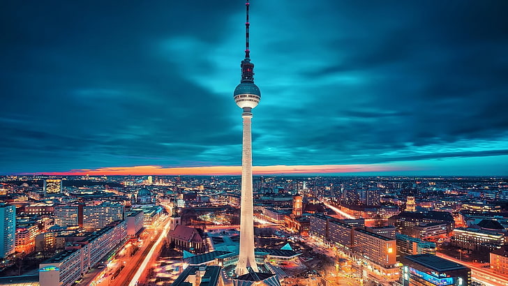 Berlim, Alexanderplatz, Fernsehturm, HD papel de parede