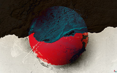 ภาพประกอบนามธรรมสีดำสีแดงและนกเป็ดน้ำขาวแดงภัยพิบัติญี่ปุ่น, วอลล์เปเปอร์ HD HD wallpaper