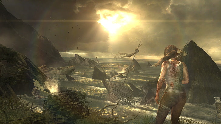 Tom Raider game illustration, Tomb Raider, Lara Croft, HD wallpaper