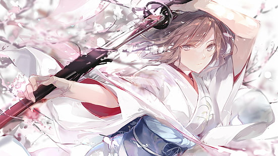 Fateシリーズ、Fate / Grand Order、アニメ、少女、刀、涼木四季、 HDデスクトップの壁紙 HD wallpaper