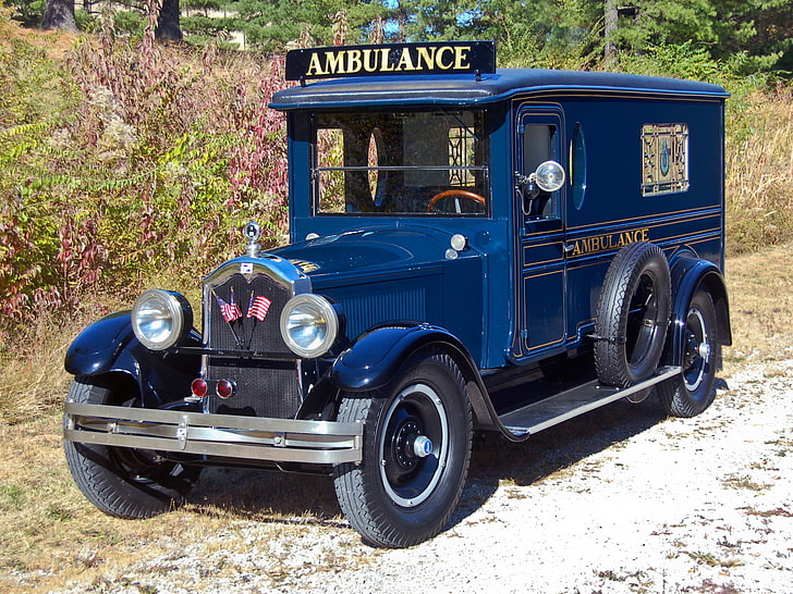 1926, ambulance, buick, carriage, company, emergency, hoover, retro, HD wallpaper