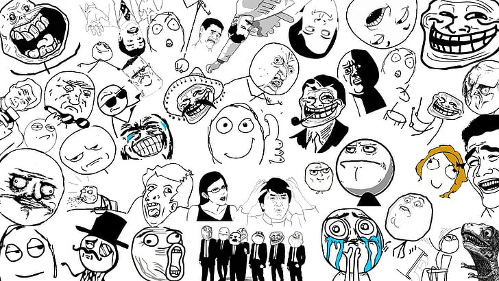 Troll Face, face, troll, funny, HD wallpaper