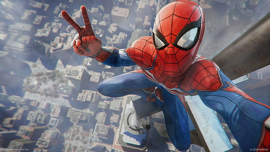 Обои Marvel Spider-Man, видеоигры, Spider-Man (2018), Человек-паук, Marvel Comics, HD обои HD wallpaper