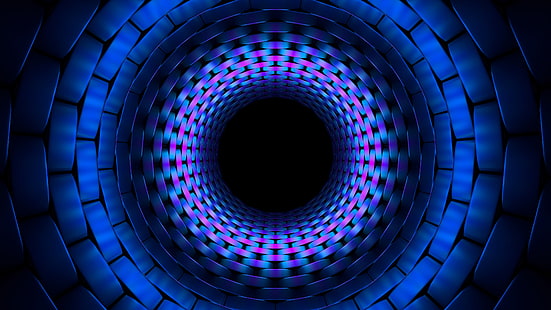 blue, fractal, circle, fractal art, symmetry, close up, 3d, digital art, electric blue, graphic design, sphere, spiral, pattern, darkness, round, graphics, HD wallpaper HD wallpaper