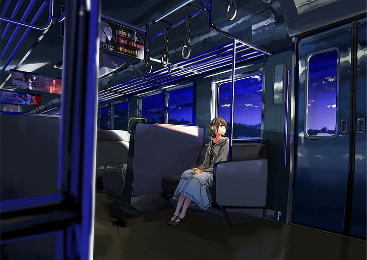 Kurono-kuro, Girl, Wagon, Sad, Anime, HD wallpaper