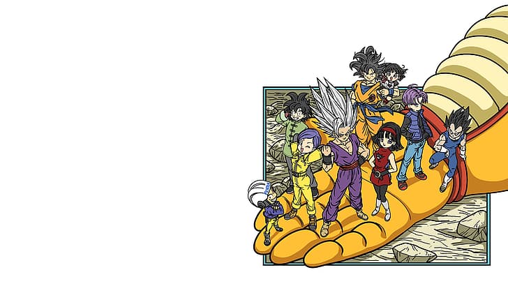 Dragon Ball Super, Dragon Ball Super: Super Hero, Son Goku, Bulma, Vegeta, Trunks (персонаж), Son Goten, Pan (Dragon Ball), Videl, Krillin, Gohan, Piccolo, HD обои