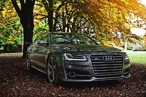 schwarze Audi Limousine, Auto, Audi, Audi s8, HD-Hintergrundbild HD wallpaper