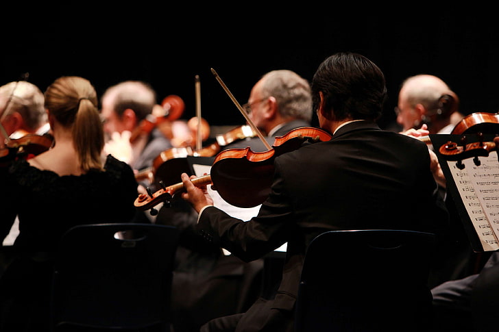 concertos, música, orquestra, performances, performance, palco, sinfonia, violino, HD papel de parede