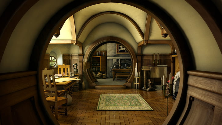 kamar, The Lord of the Rings, Bag End, film, interior, Wallpaper HD