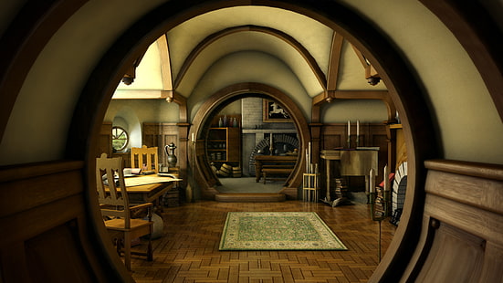 room, The Lord of the Rings, Bag End, movies, interior, HD wallpaper HD wallpaper
