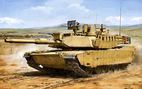 Абрамс, Армия США, М1 Абрамс, М1А2 СЭП, Основной боевой танк США, 2х7,62-мм пулемет М240, 1х12,7-мм пулемет М2НВ, HD обои HD wallpaper