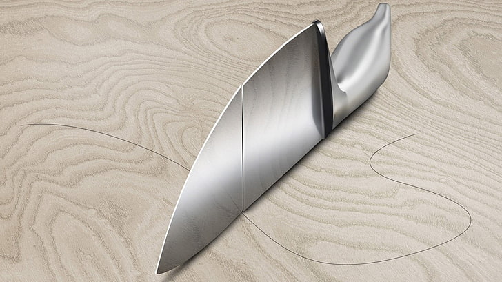 stainless steel knife, artwork, knives, HD wallpaper