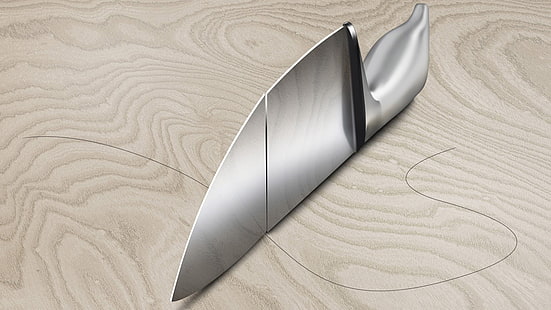 سكين الفولاذ المقاوم للصدأ ، العمل الفني ، السكاكين، خلفية HD HD wallpaper