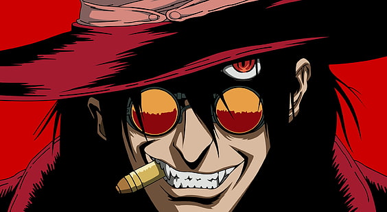 аниме персонаж носит шляпу цифровые обои, аниме, хеллсинг, алукард, вампиры, HD обои HD wallpaper