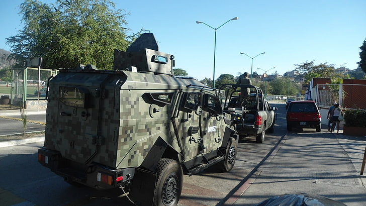 شاحنة تمويه رقمية باللونين الأخضر والرمادي والأسود ، المكسيك ، الجيش المكسيكي ، Ejercito Mexicano ، العسكرية ، مركبة، خلفية HD