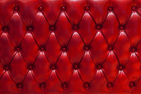 pikowany czerwony zagłówek, skóra, tekstura, tapicerka, skóra, Tapety HD HD wallpaper