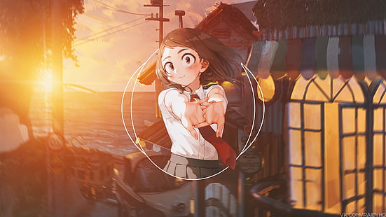 anime, anime dziewczyny, obraz w obrazie, Uraraka Ochako, Ochako Uraraka, Tapety HD HD wallpaper