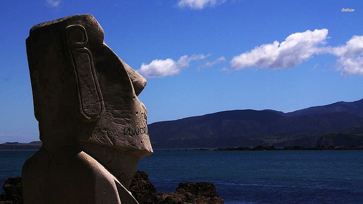 påsk, ö, moai, HD tapet