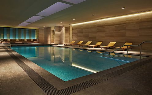 piscine grise avec cadre, piscine, luxe, Fond d'écran HD HD wallpaper