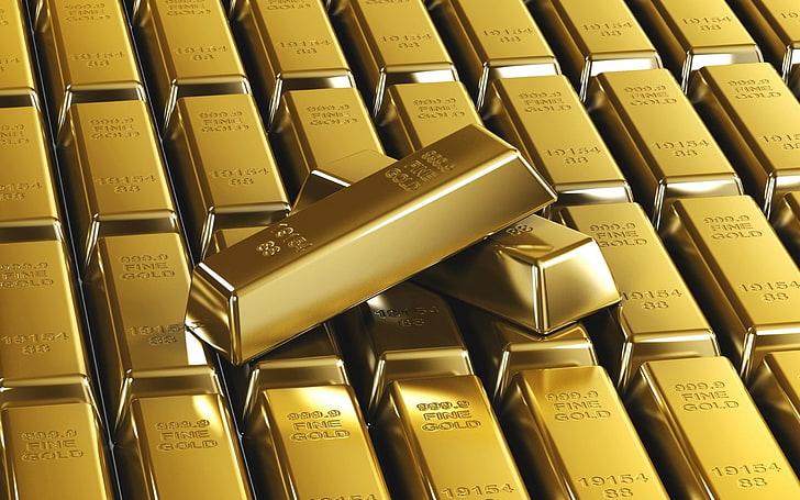 Goldbarren, Barren, Gold, Makro, HD-Hintergrundbild
