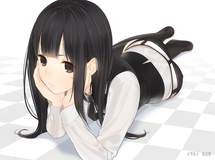 dunkles Haar, langes Haar, Anime Girls, HD-Hintergrundbild