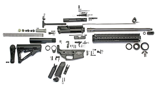 senapan serbu hitam, detail, senapan, serbu, serbu, AR-15, Wallpaper HD HD wallpaper