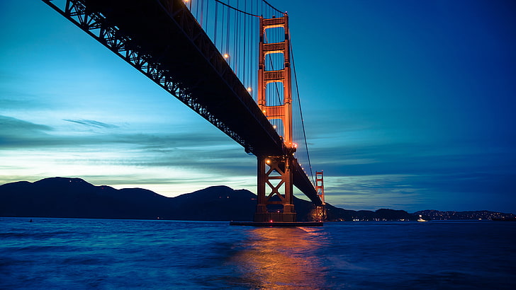夜、サンフランシスコ、ゴールデンゲートブリッジ、 HDデスクトップの壁紙