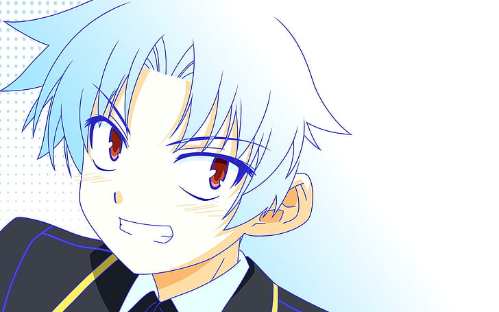Yuuji Sakamoto - Baka to Test to Shoukanjuu, blue haired man anime character, anime, 1920x1200, baka to test shoukanjuu, yuuji sakamoto, HD wallpaper