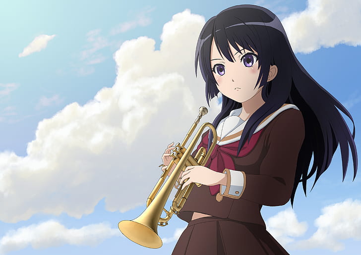 Anime, Sound! Euphonium, Purple Eyes, Reina Kousaka, Trumpet, HD wallpaper