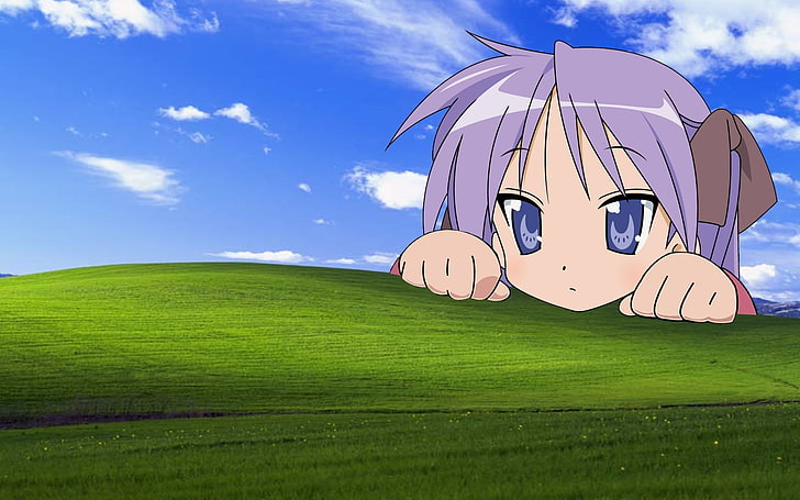행운의 별 언덕 Hiiragi Kagami Windows XP 1680x1050 기술 Windows HD 아트, 행운의 별, 행복, HD 배경 화면