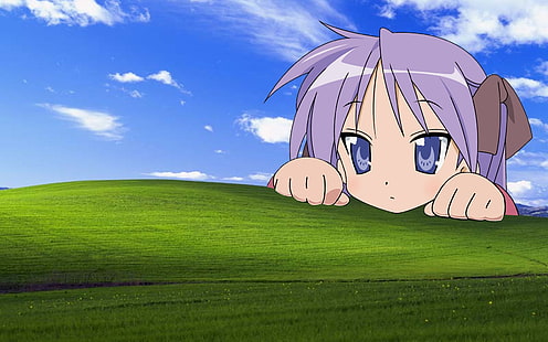 행운의 별 언덕 Hiiragi Kagami Windows XP 1680x1050 기술 Windows HD 아트, 행운의 별, 행복, HD 배경 화면 HD wallpaper