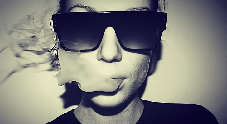 women, glasses, women with glasses, smoke, model, HD wallpaper
