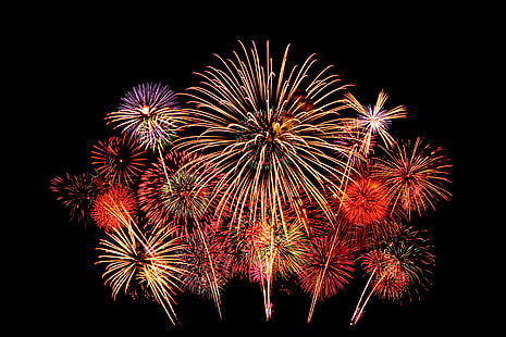 New Year, Fireworks, 5K, HD wallpaper HD wallpaper