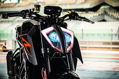 черен и оранжев моторен мотоциклет, KTM 1290 Super Duke R, HD, HD тапет HD wallpaper