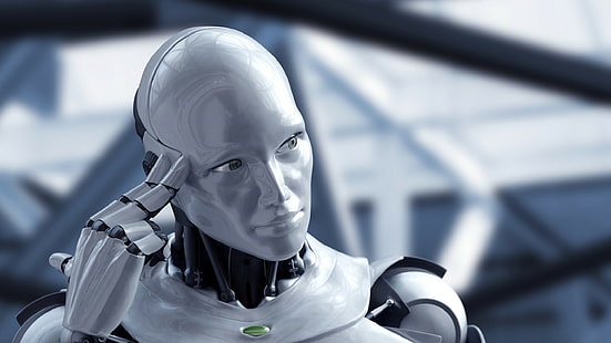Roboter, Technologie, Hi-Tech, Hände, digitale Kunst, Gesicht, HD-Hintergrundbild HD wallpaper