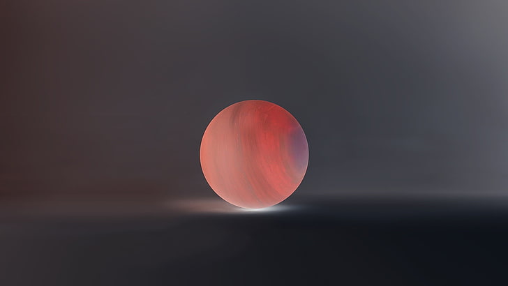 rote Planetentapete, Grafik, Minimalismus, digitale Kunst, HD-Hintergrundbild