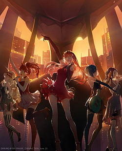 Sayang di FranXX, gadis-gadis anime, Zero Two (Sayang di FranXX), Ichigo (Sayang di FranXX), Kode: 556 (Kokoro), Kode: 196 (Ikuno), Kode: 390 (Miku), Wallpaper HD HD wallpaper